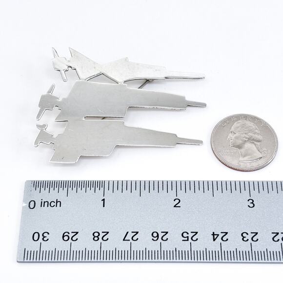 Vintage Mexico Taxco TN-44 Sterling Silver 925 Modernist Trio Brooch - Picture 2 of 7